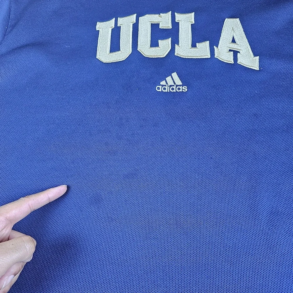 Adidas UCLA Crewneck Sweasthirt Mens Extra Large Blue Gold Pullover Climawarm